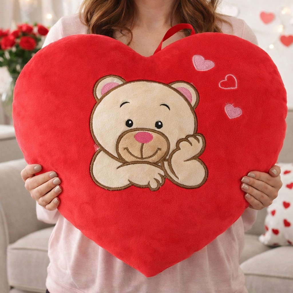 Poduszka Serce Gigant Miś XXL - 80cm