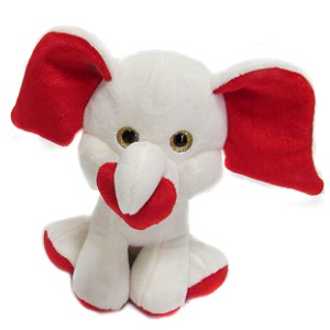 Słoń z sercem biały - 20cm