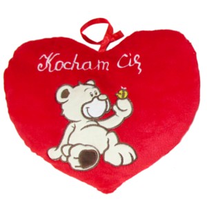 Poduszka Serce Kocham Cię Miś / Słoń - 30cm Poduszka Serce Kocham Cię Miś / Słoń - 30cm