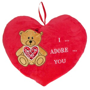 Poduszka Serce Miś I Adore You 2 kolory - 48cm