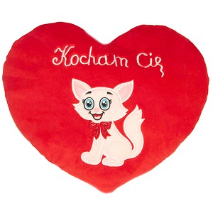 Poduszka Serce Kotek Kocham Cię - 15cm