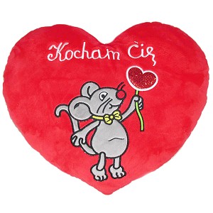 Poduszka Kocham Cię Myszka Serce - 25cm