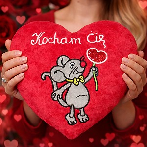 Poduszka Kocham Cię Myszka Serce - 25cm