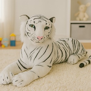 Tygrys Leżący Biały - 95cm