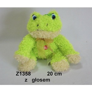 Żaba Zielona z kokardką (Głos) - 20cm