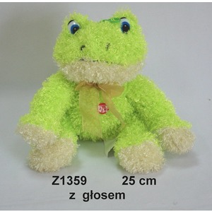 Żaba Zielona z kokardką (Głos) - 25cm