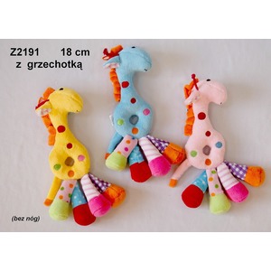 Żyrafa Baby grzechotka 3 kolory (Głos) - 18cm