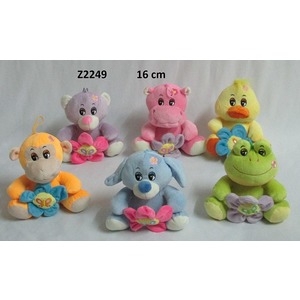 Zwierzęta z kwiatkiem Mix - 16cm