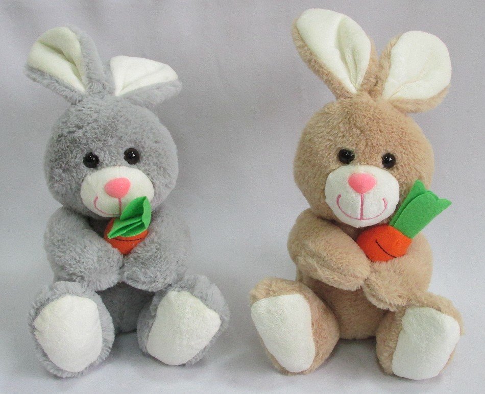 Zajączek z marchewką 2 kolory - 20cm