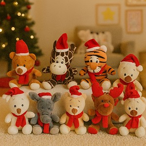 Miś Żyrafa Tygrysek Słoń Łoś Renifer Świąteczne 8 wzorów - 15cm