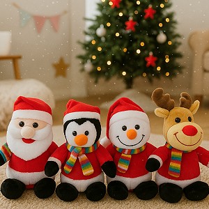 Święty Mikołaj Pingwin Bałwanek Renifer Łoś - 15cm