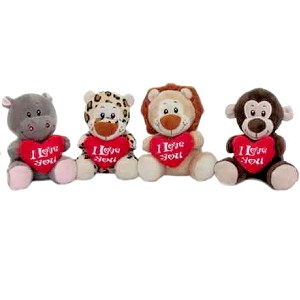Zwierzęta Mix z sercem I Love You 8 modeli - 15cm