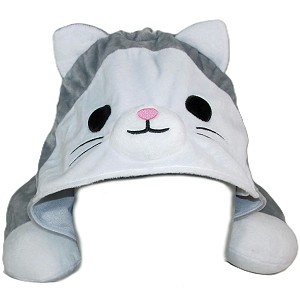 Poduszka Zagłówek Kotek z kapturem czapką - 35cm