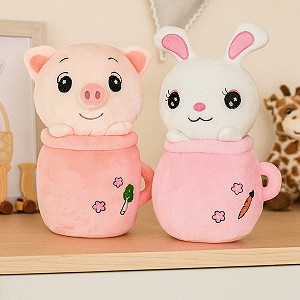 Świnka Królik Zajączek w Kubeczku 2 wzory - 45cm