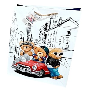Torebka Prezentowa Misie Auto Miś - 23cm