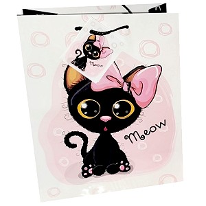 Torebka Prezentowa Kotek Różowy - 23cm