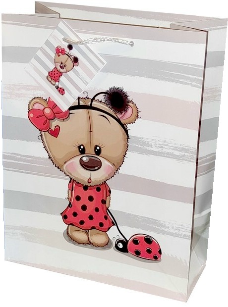 Torebka Prezentowa Miś Czerwony - 46cm