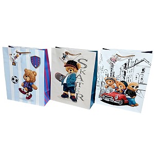 Torebka prezentowa Miś Sportowiec Skate Auto - 46cm Torebka prezentowa Miś Sportowiec Skate Auto - 46cm