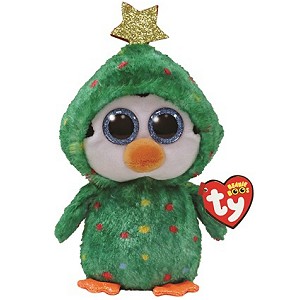 Pingwinek Świąteczny w stroju choinki Noel Pupilki TY - 15cm