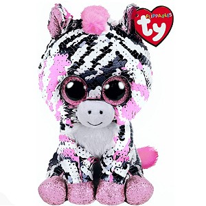 Zebra Zoey Pupilki Flippables TY - 15cm