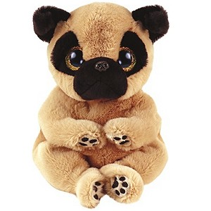 Piesek Mops Buldog Izzy Pupilki TY - 15cm