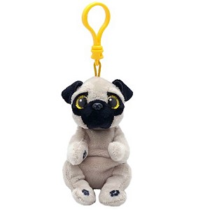 Brelok Piesek Mops Buldog Izzy Pupilki TY - 9cm