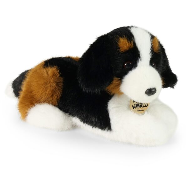 Piesek Berneński Czarny Bernardyn Leżący Realistyczny Soft - 22cm