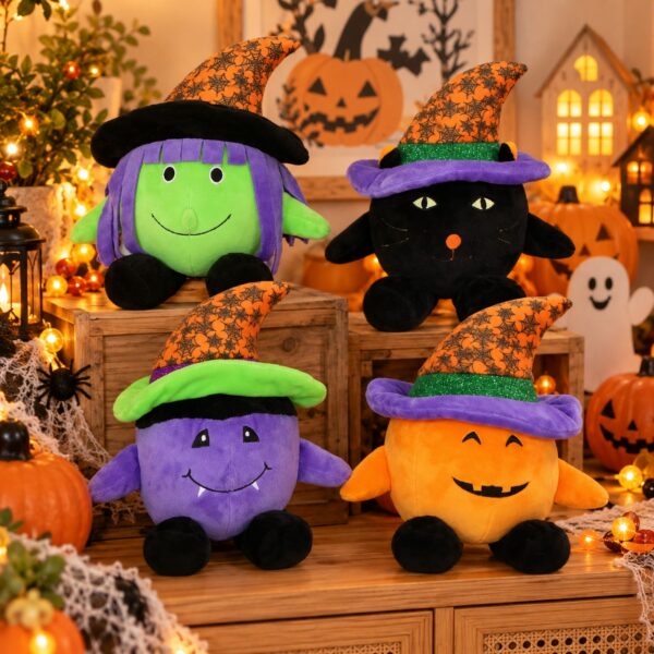 Dynia Czarownica Wiedźma Kotek Wampir Halloween 4 wzory - 24cm